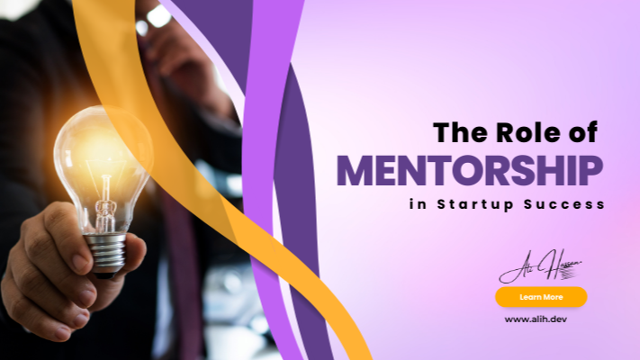 Experienced mentor guiding startup entrepreneur towards success with valuable advice and networking.