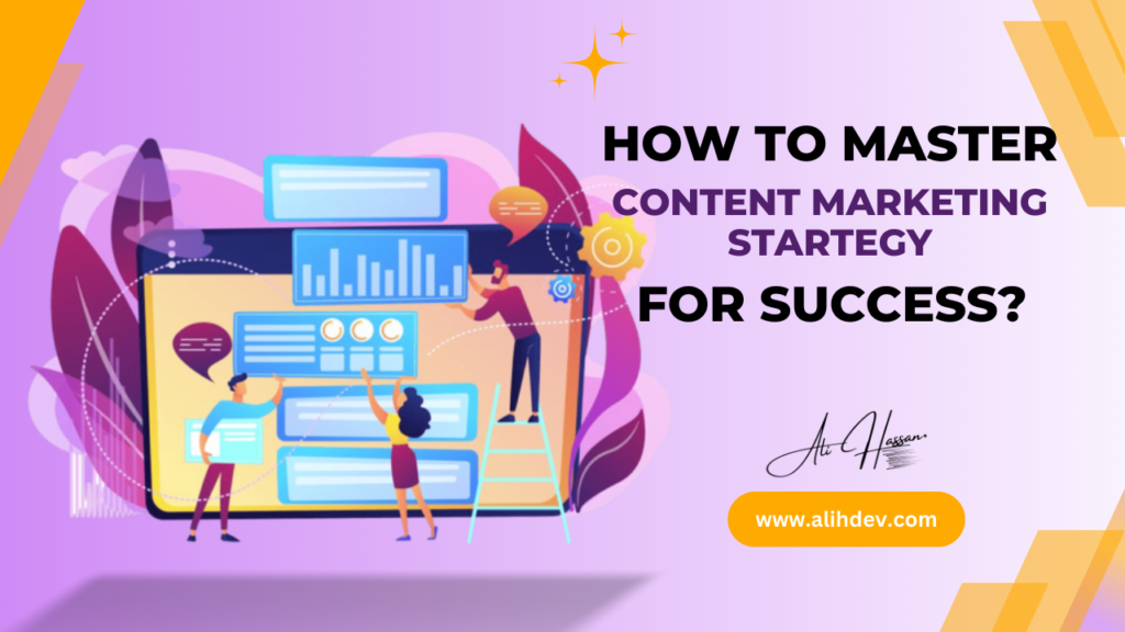A visual representation of a content marketing strategy, showing interconnected elements like blogs, videos, and social media channels.